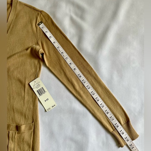 Ralph Lauren Lightweight Camel Cardigan Hunting Shoulder Patch Size Petite. New! - Picture 5 of 7